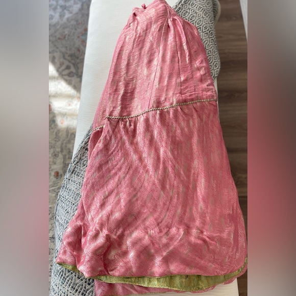 Gorgeous, New, Formal Silk Gharara with Embellished Shirt & Chiffon Dupatta - Picture 4 of 6